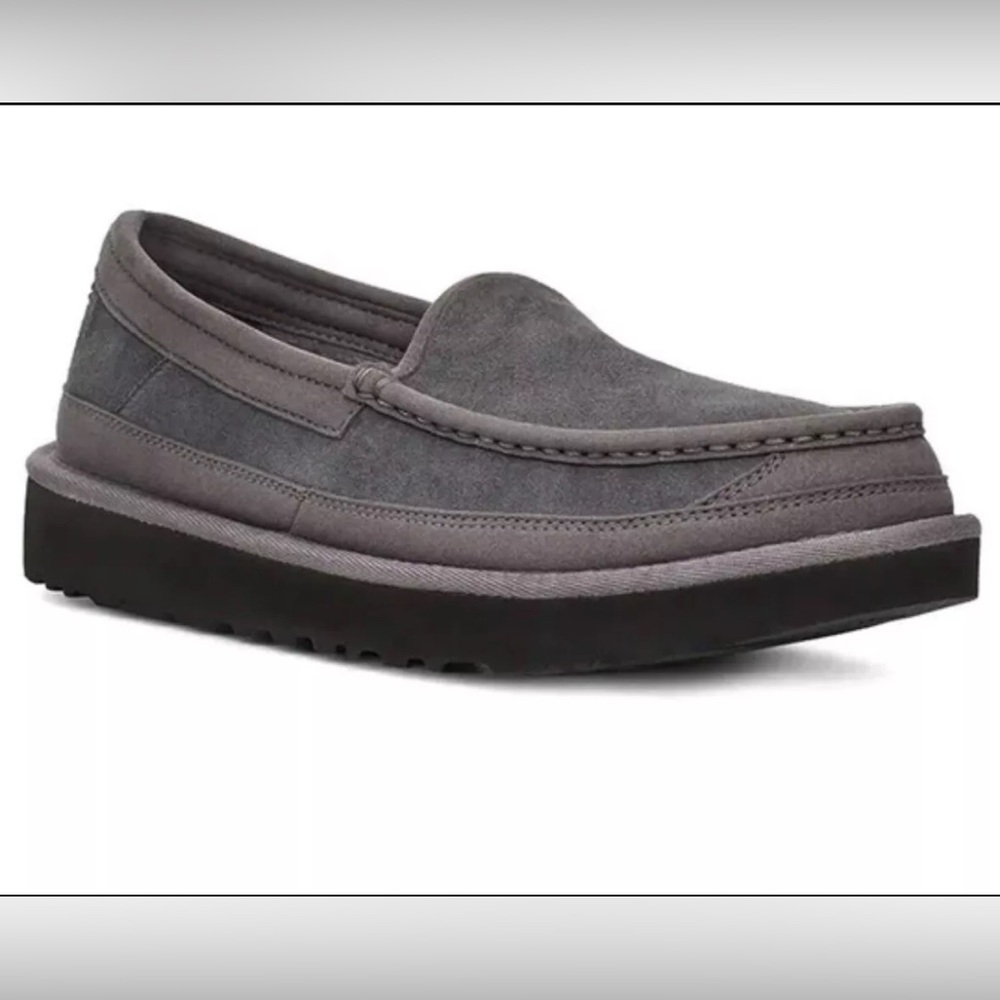 UGG Men’s Dex Loafers Wool Lined Grey Slippers